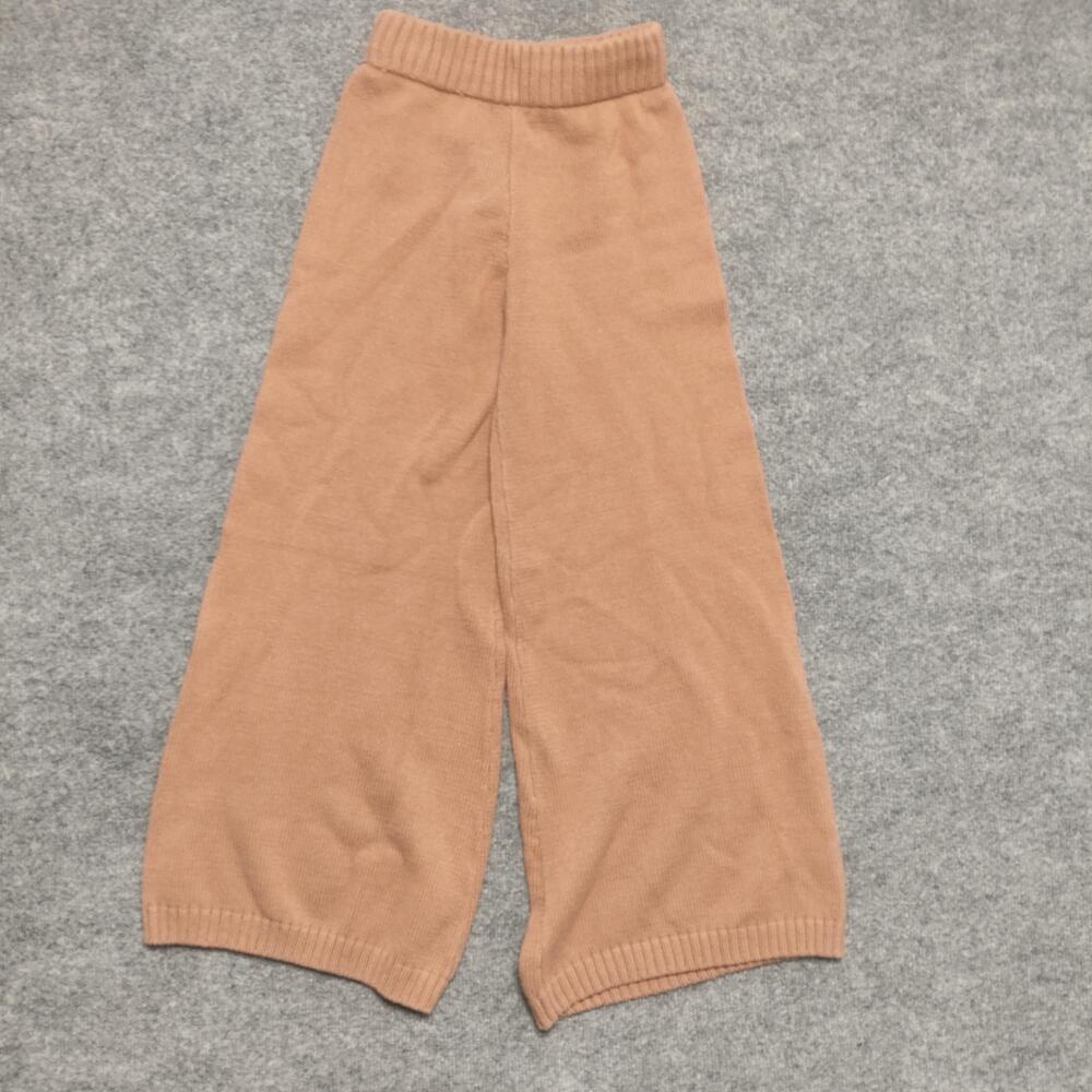 Sincerely Jules Pants Womens Small Beige Knit Wide Leg Cropped Lounge Sweatpants